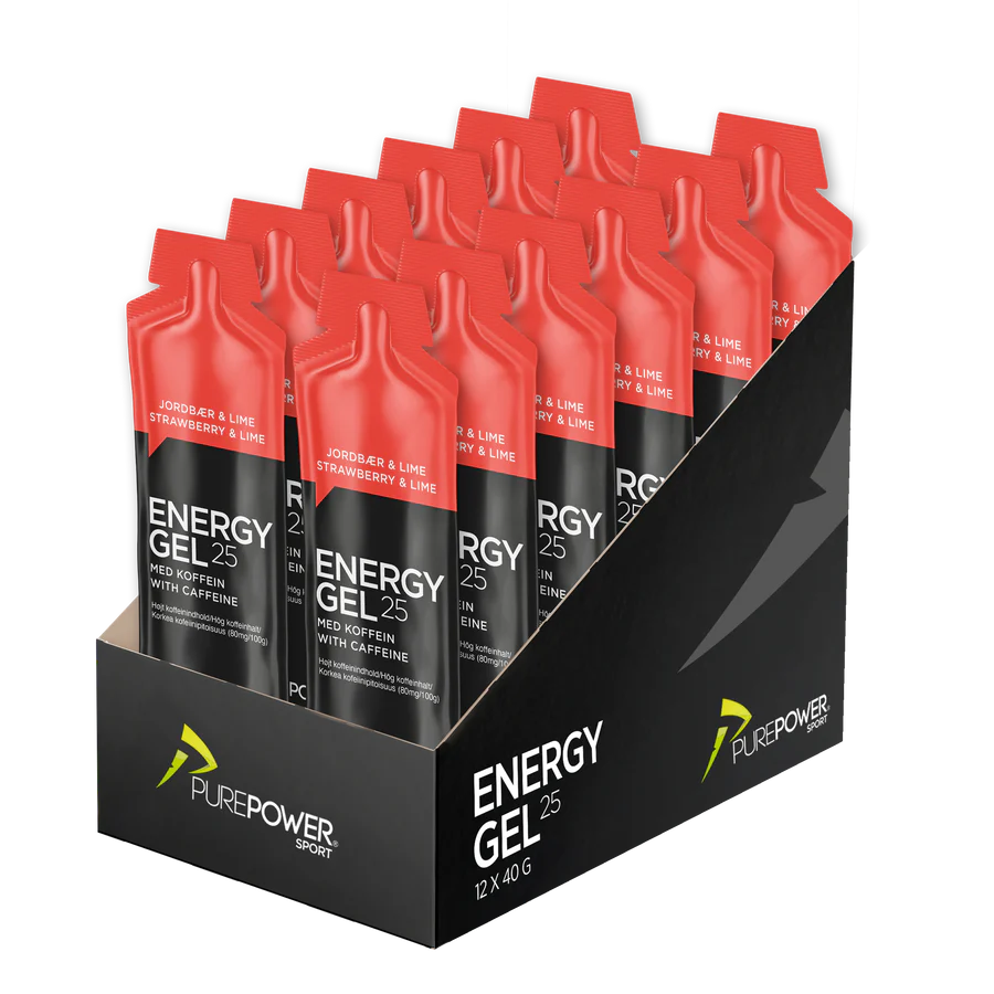 Energy Gel Jordbær/Lime Koffein 12x40g