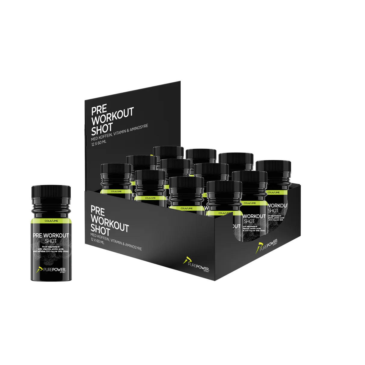 PWO Shot 12 x 60 ml - Cola Lime